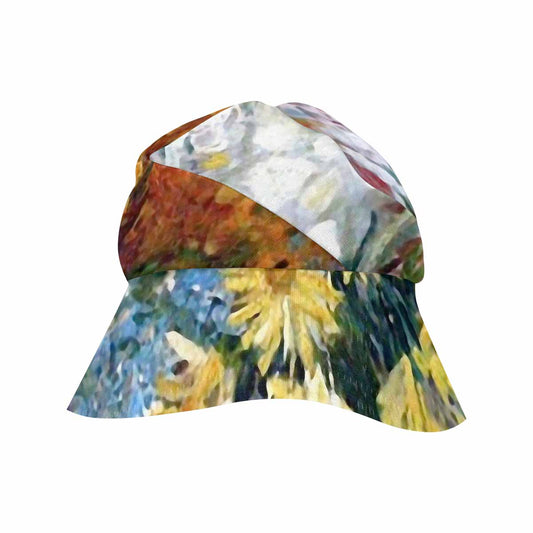 Vintage floral wide brim sunvisor Hat, outdoors hat, Design 41