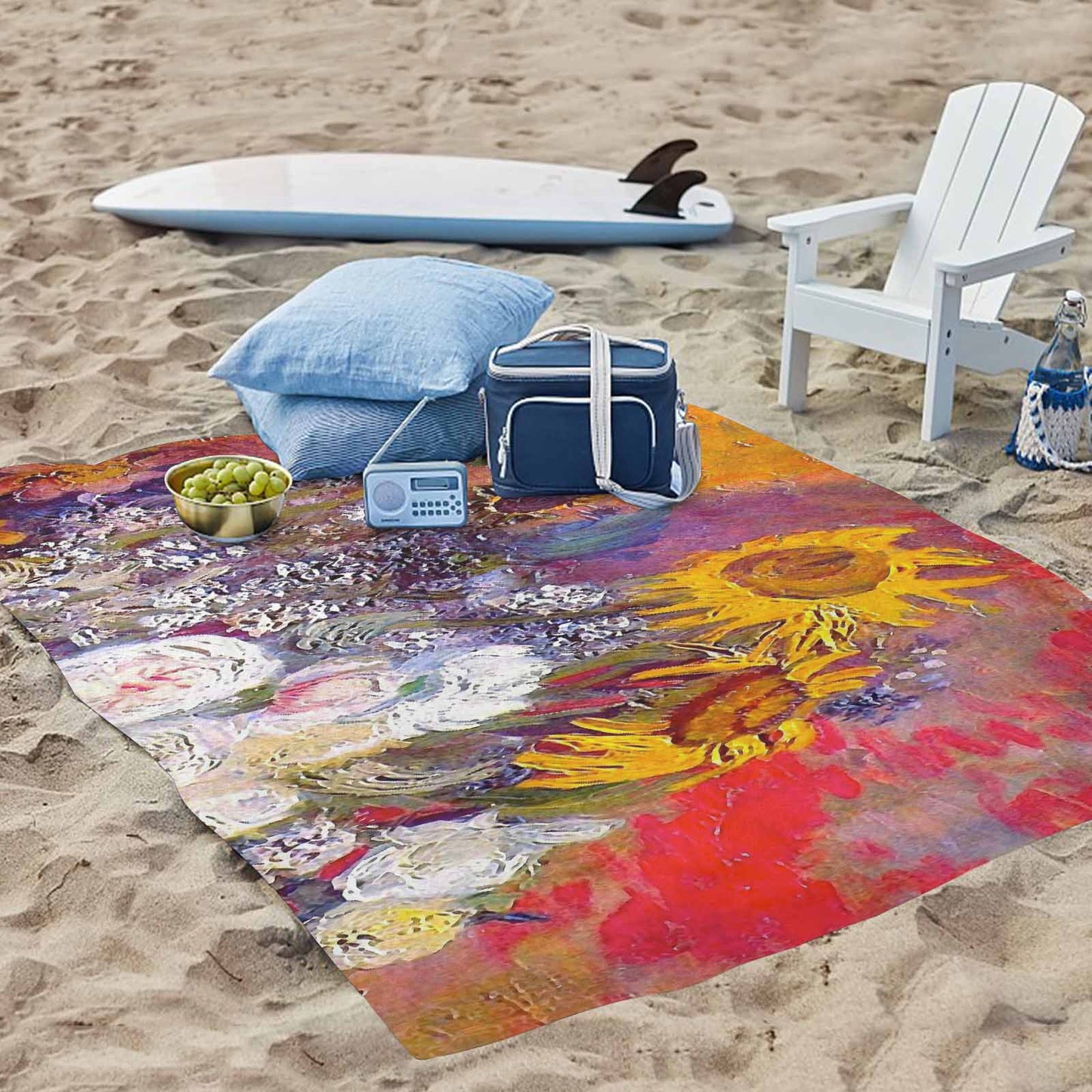 Vintage Floral waterproof picnic mat, 69 x 55in, Design 54