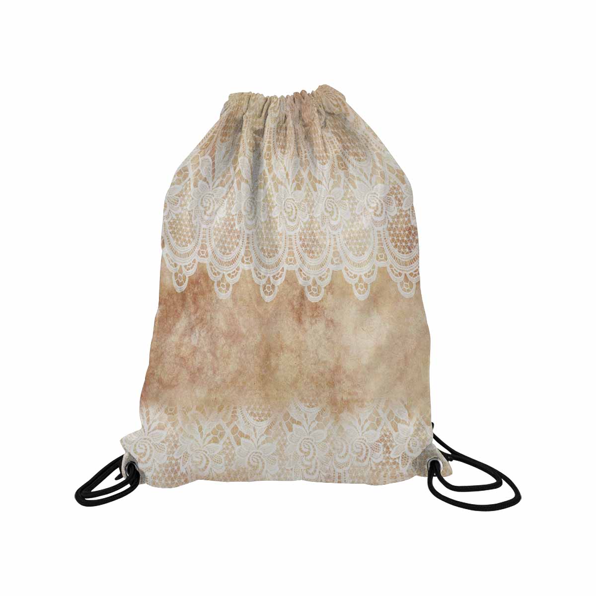 Victorian lace print, DRAWSTRING BAG, MEDIUM, design 30
