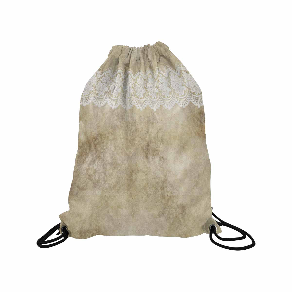 Victorian lace print, DRAWSTRING BAG, MEDIUM, design 28