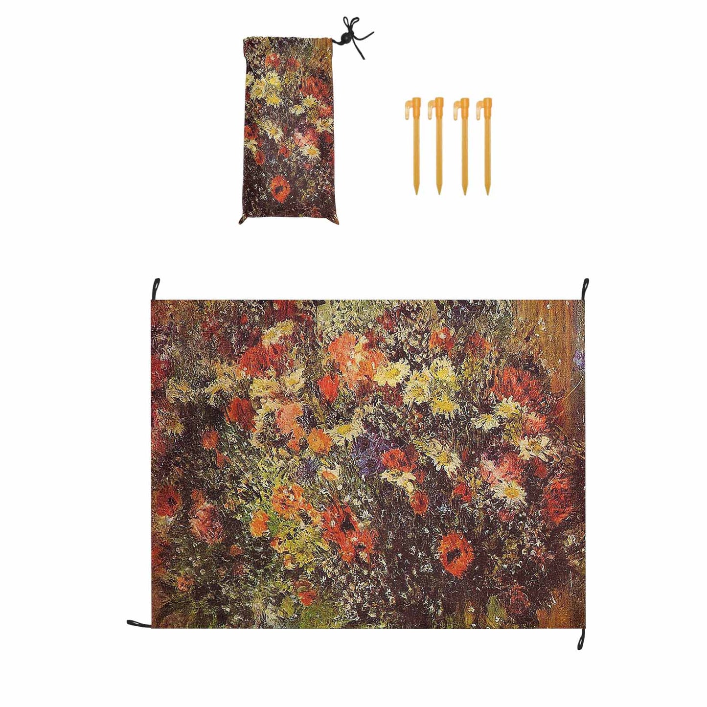 Vintage Floral waterproof picnic mat, 69 x 55in, Design 24