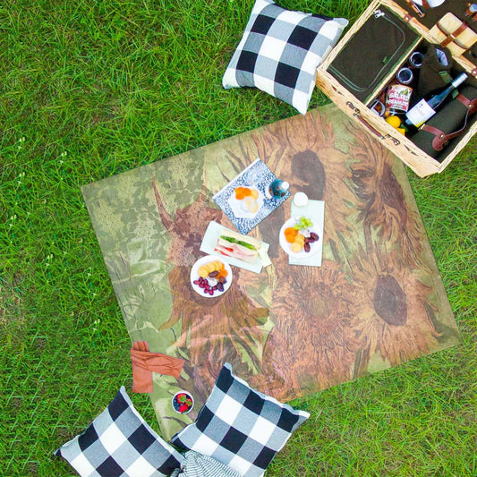 Vintage Floral waterproof picnic mat, 61 x 55in, Design 48xx