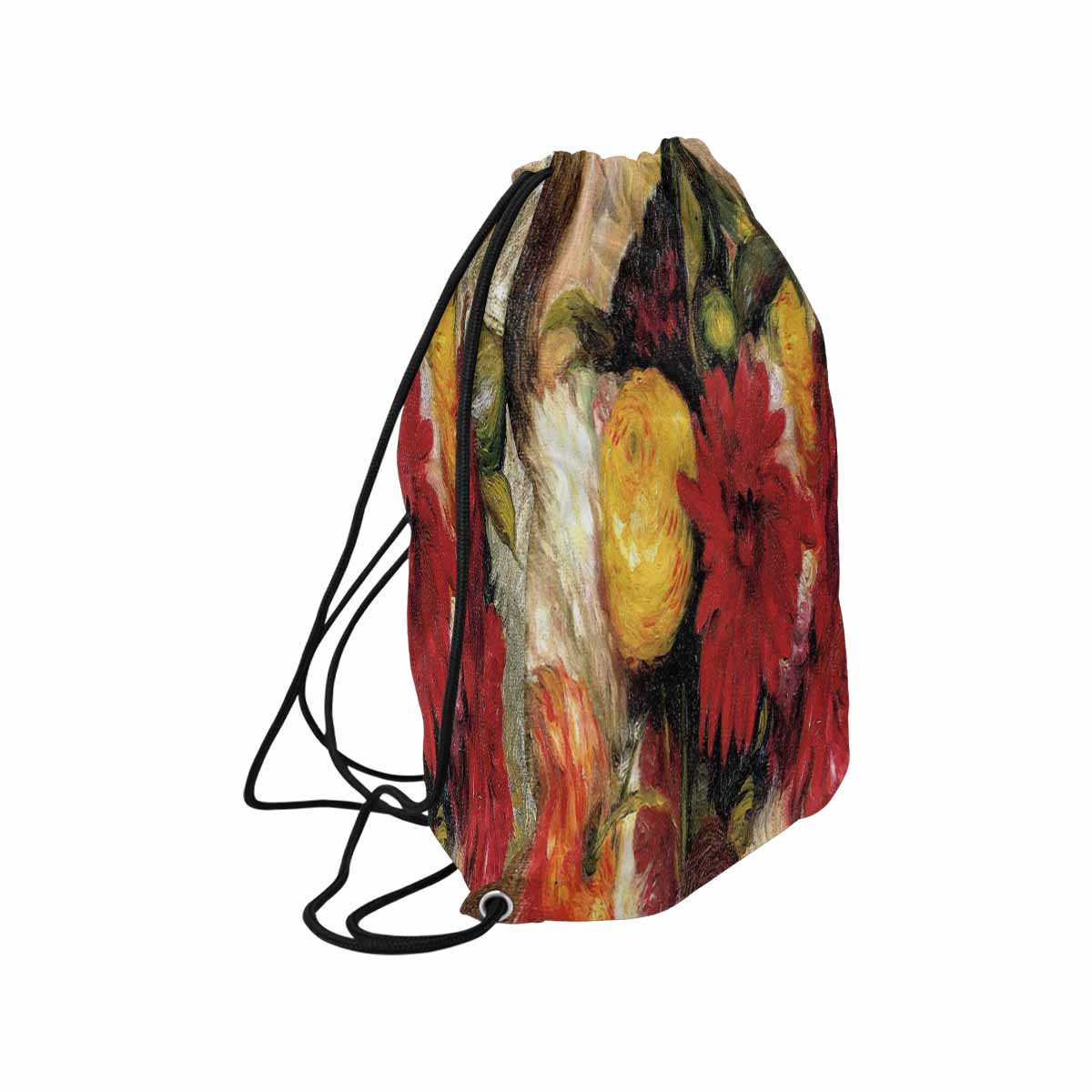 Vintage Floral print, DRAWSTRING BAG, LARGE, Design 25