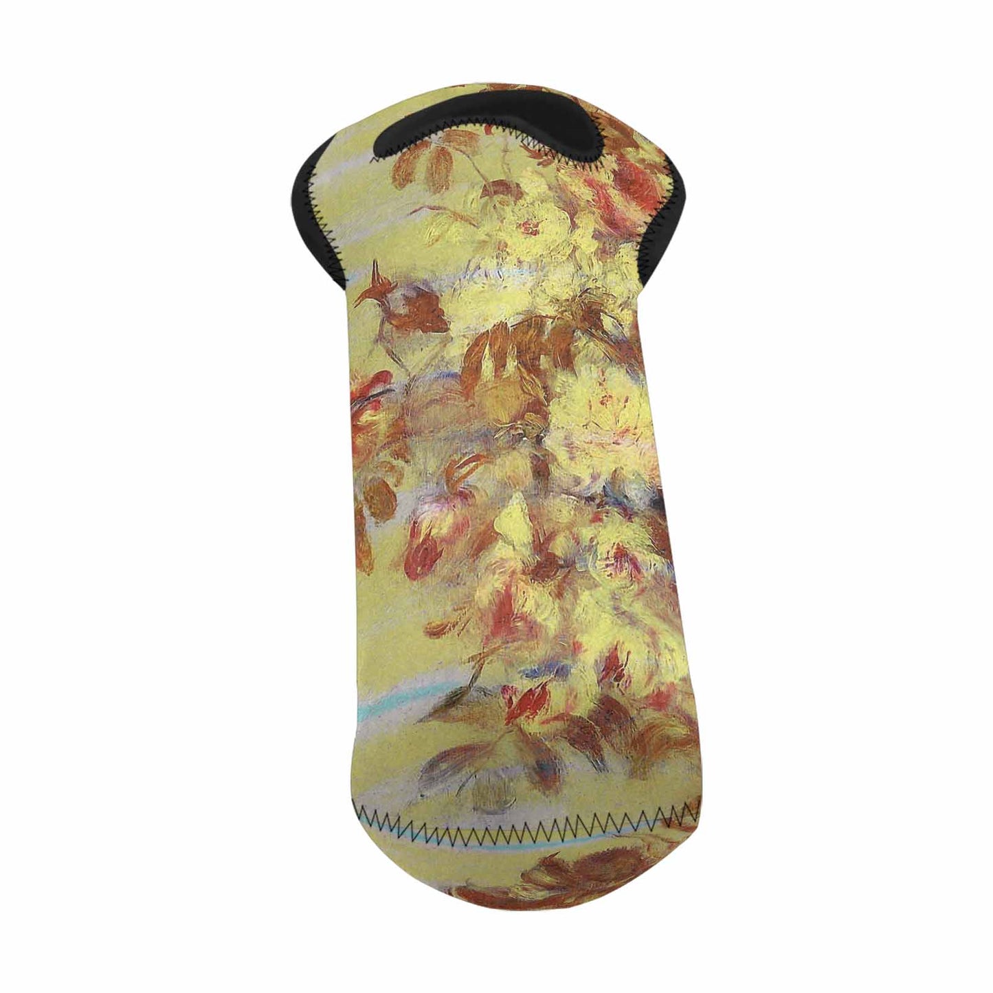 Vintage floral 1 bottle wine bag, Design 11