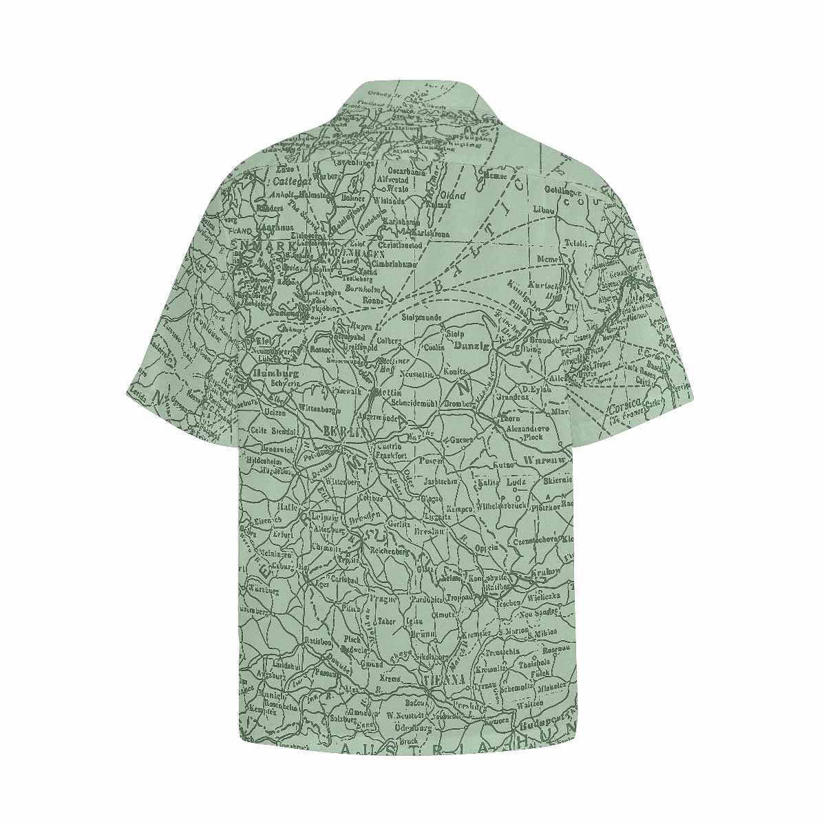 Antique Map design Hawaiian mens shirt, Design 52