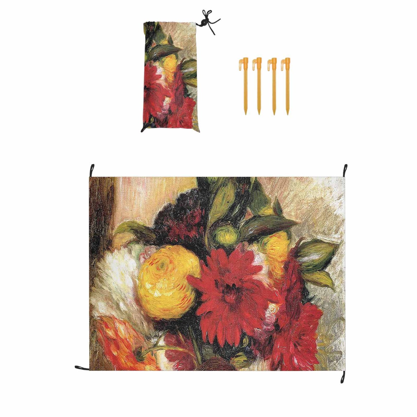 Vintage Floral waterproof picnic mat, 69 x 55in, Design 25