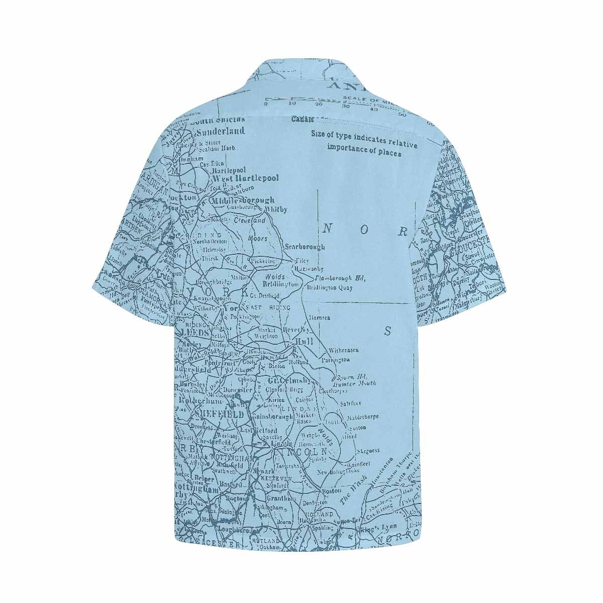 Antique Map design Hawaiian mens shirt, Design 50