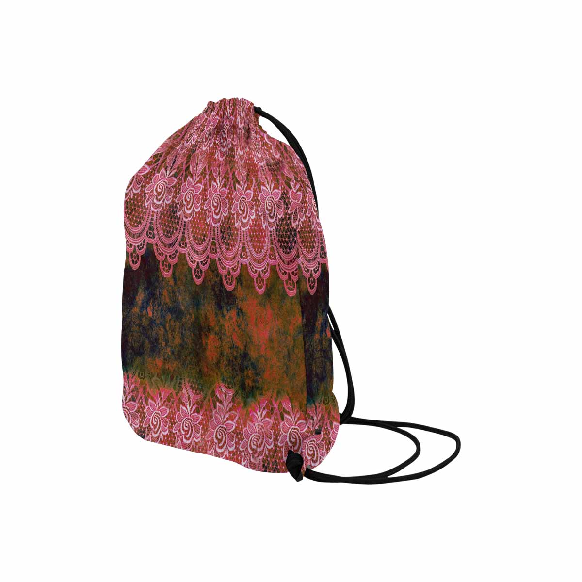 Victorian lace print, DRAWSTRING BAG, MEDIUM, design 32