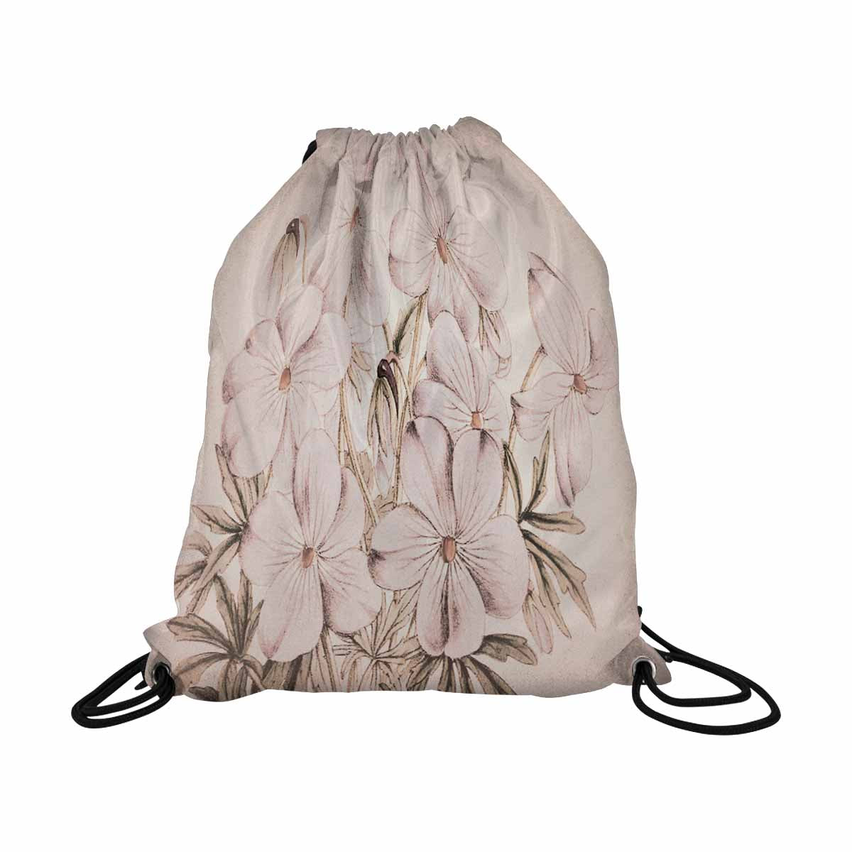 Vintage Floral print, DRAWSTRING BAG, LARGE, Design 13x