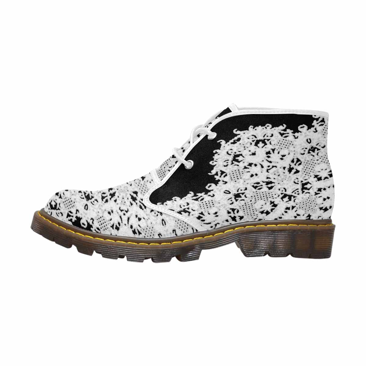 Lace Print, Cute comfy womens Chukka boots, design 50