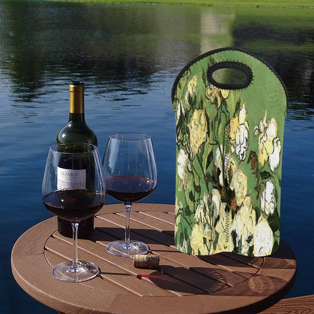 Vintage floral 2 bottle wine bag, Design 55