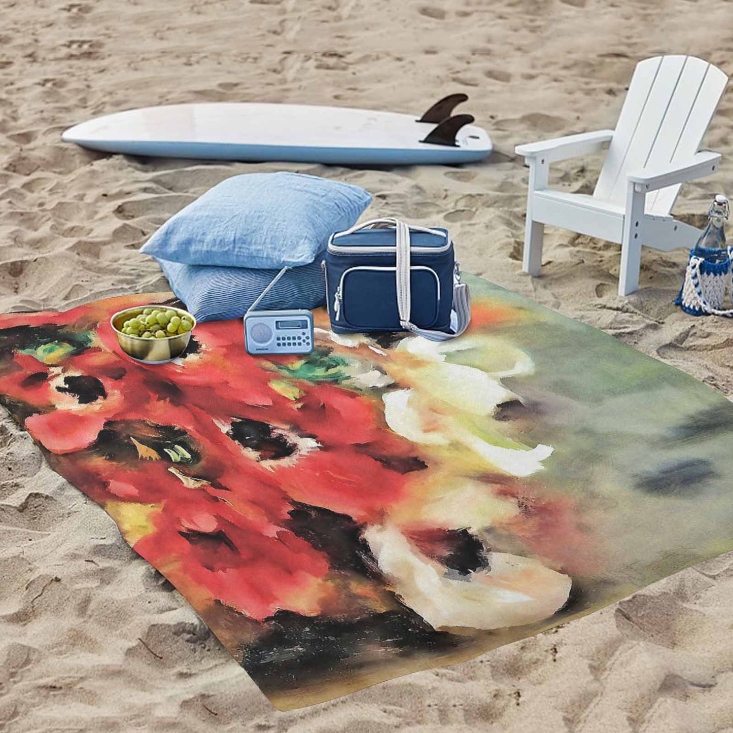 Vintage Floral waterproof picnic mat, 69 x 55in, Design 14