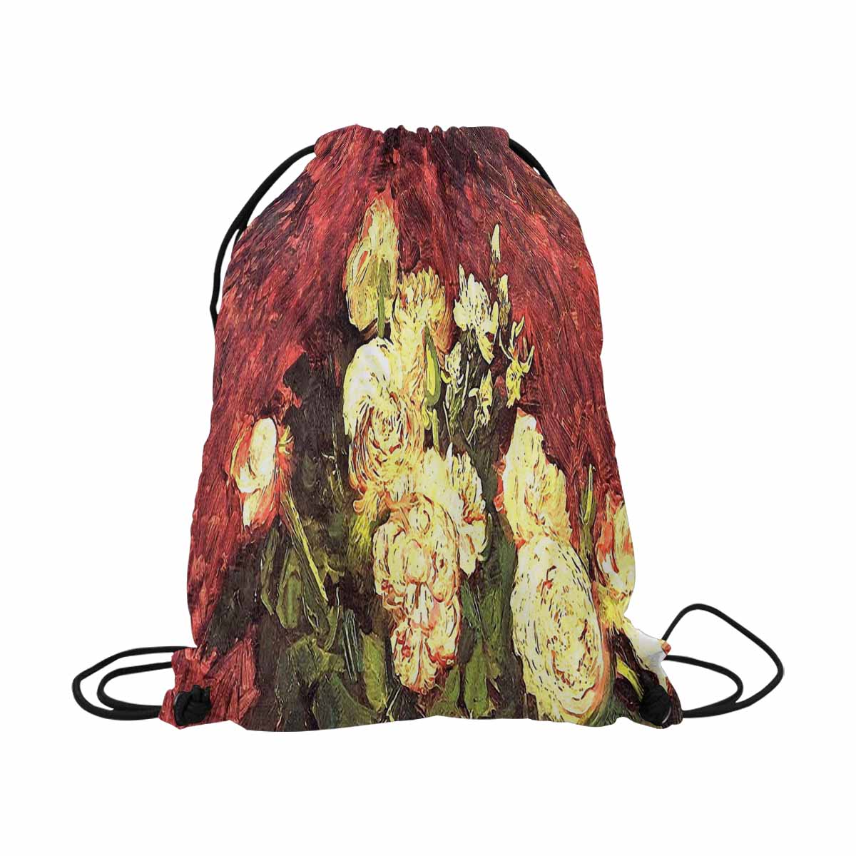 Vintage Floral print, DRAWSTRING BAG, LARGE, Design 27