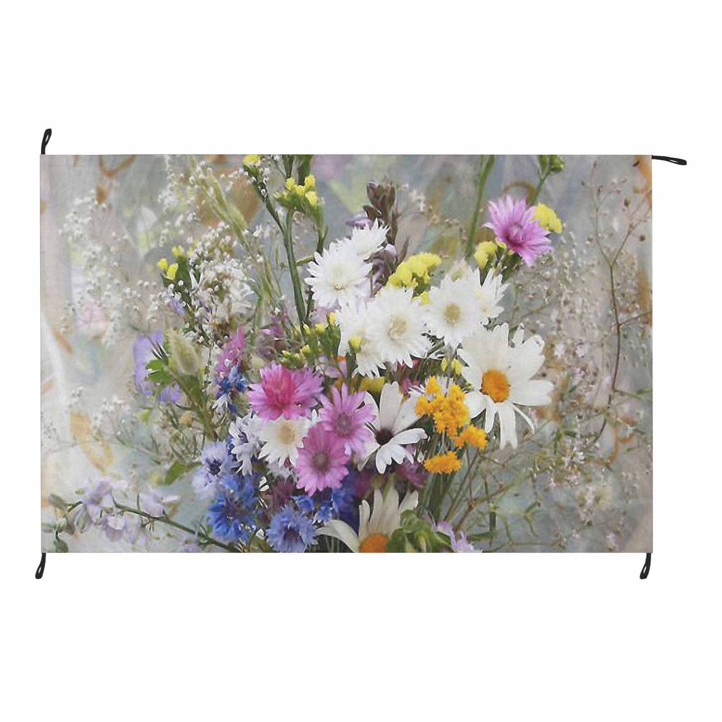 Vintage Floral waterproof picnic mat, 81 x 55in, Design 02