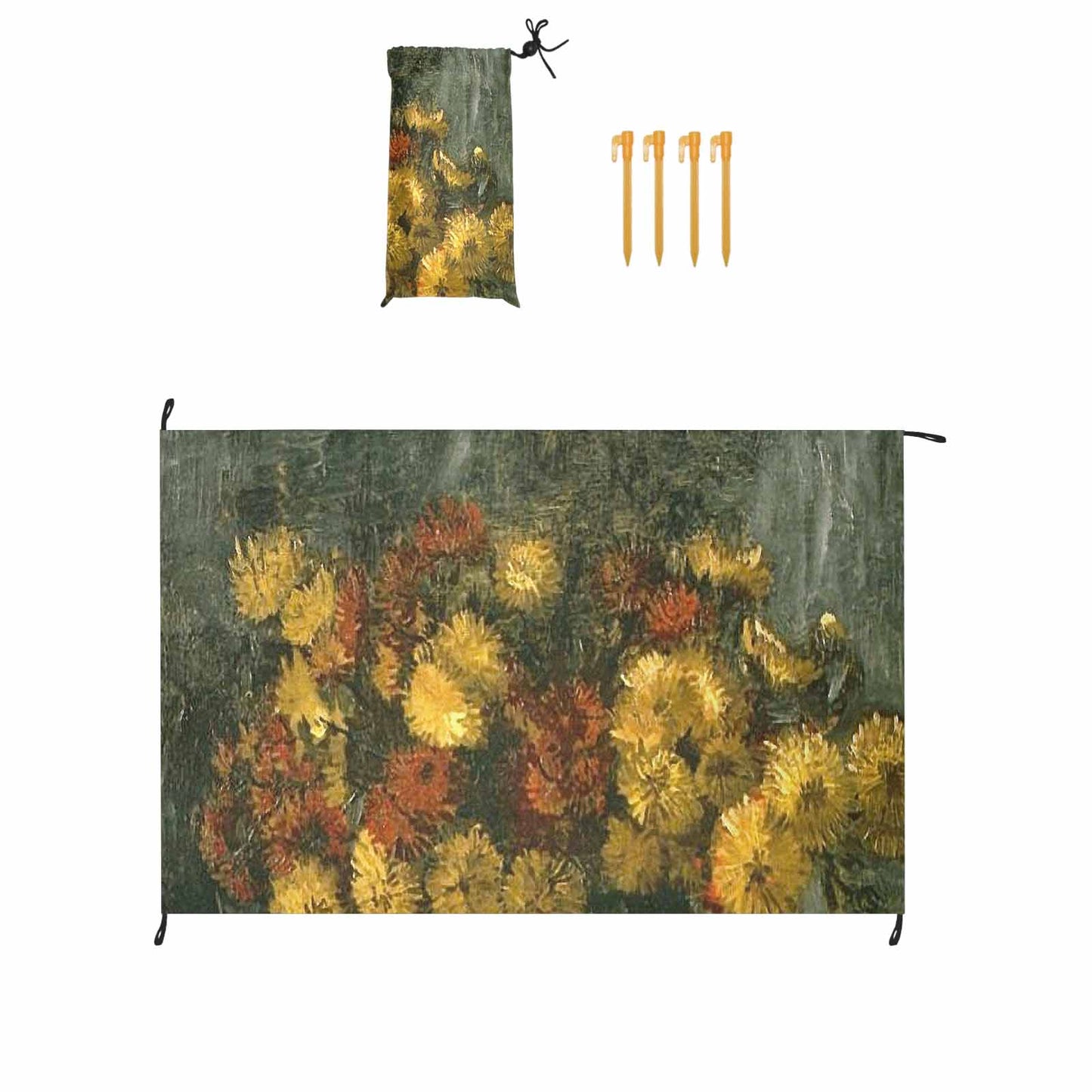 Vintage Floral waterproof picnic mat, 81 x 55in, Design 28