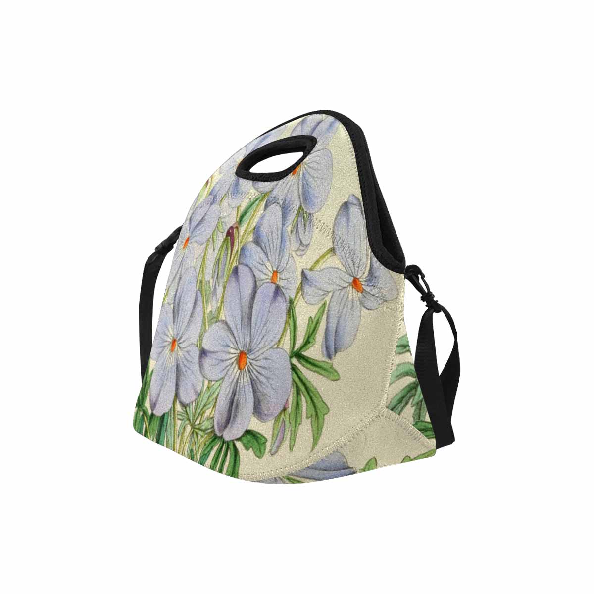 Vintage Floral print insulated lunch bag, Design 13