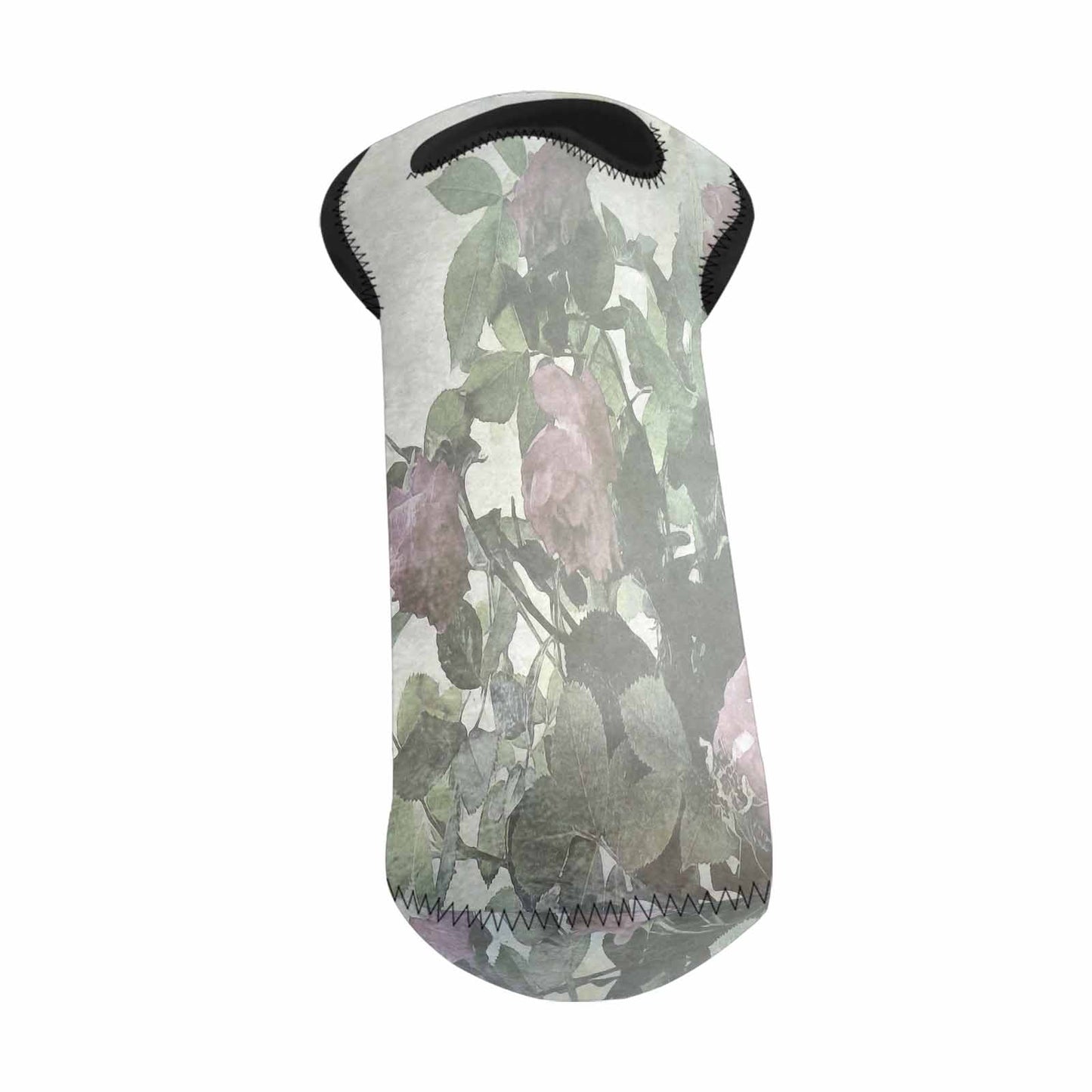 Vintage floral 1 bottle wine bag, Design 23