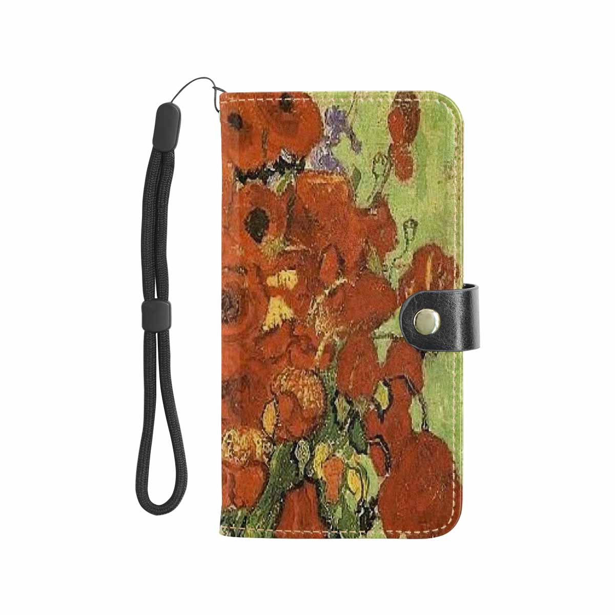 Vintage floral PU leather mobile phone purse, cell phone flip cover, Design 56