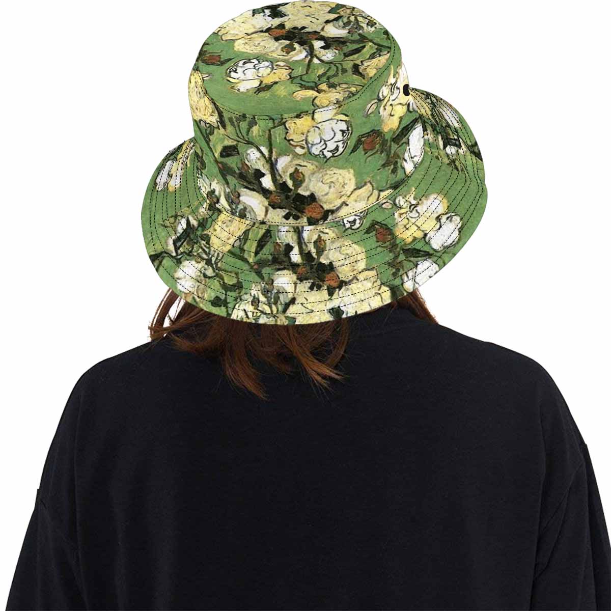 Vintage floral unisex bucket boonie Hat, outdoors hat, Design 55