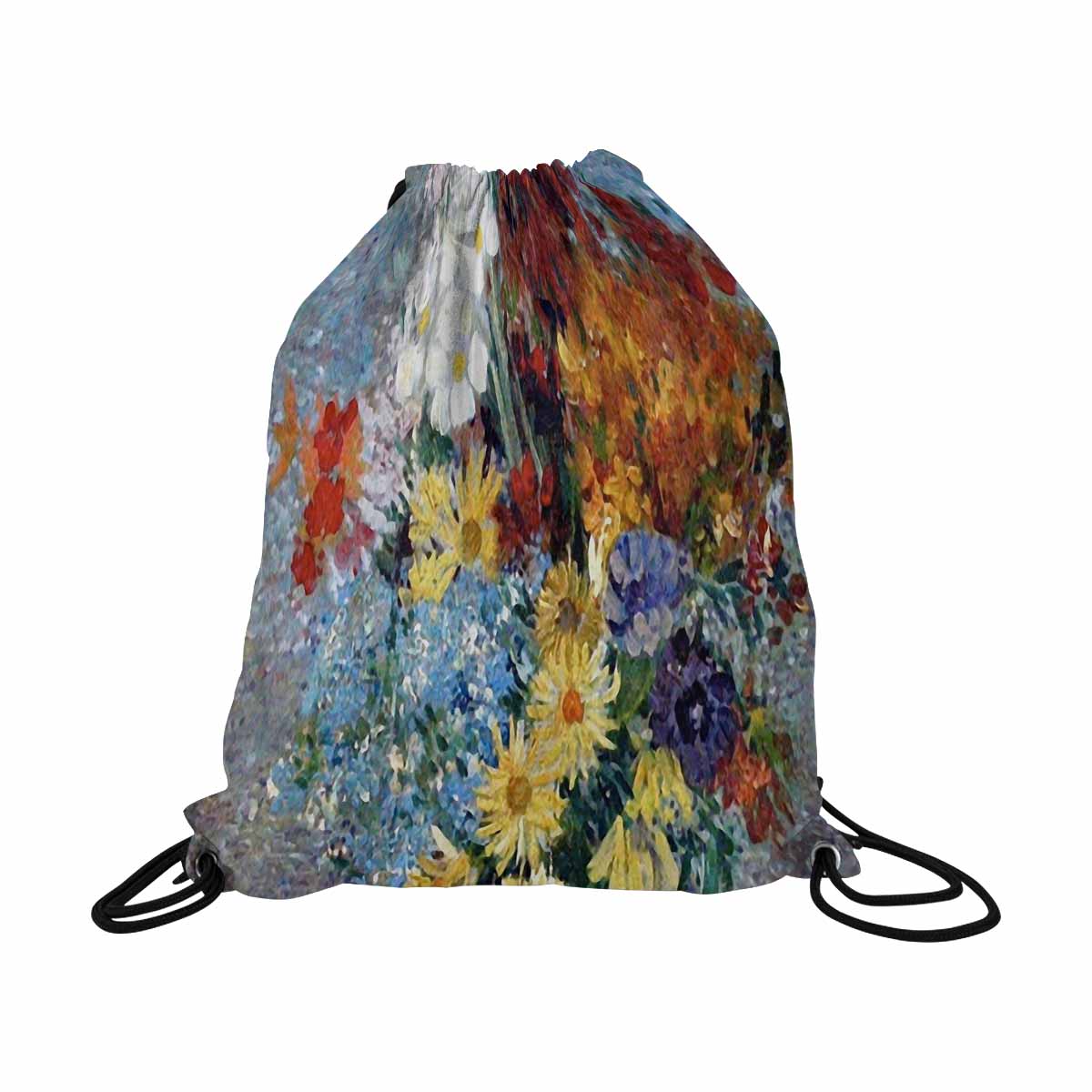 Vintage Floral print, DRAWSTRING BAG, LARGE, Design 41