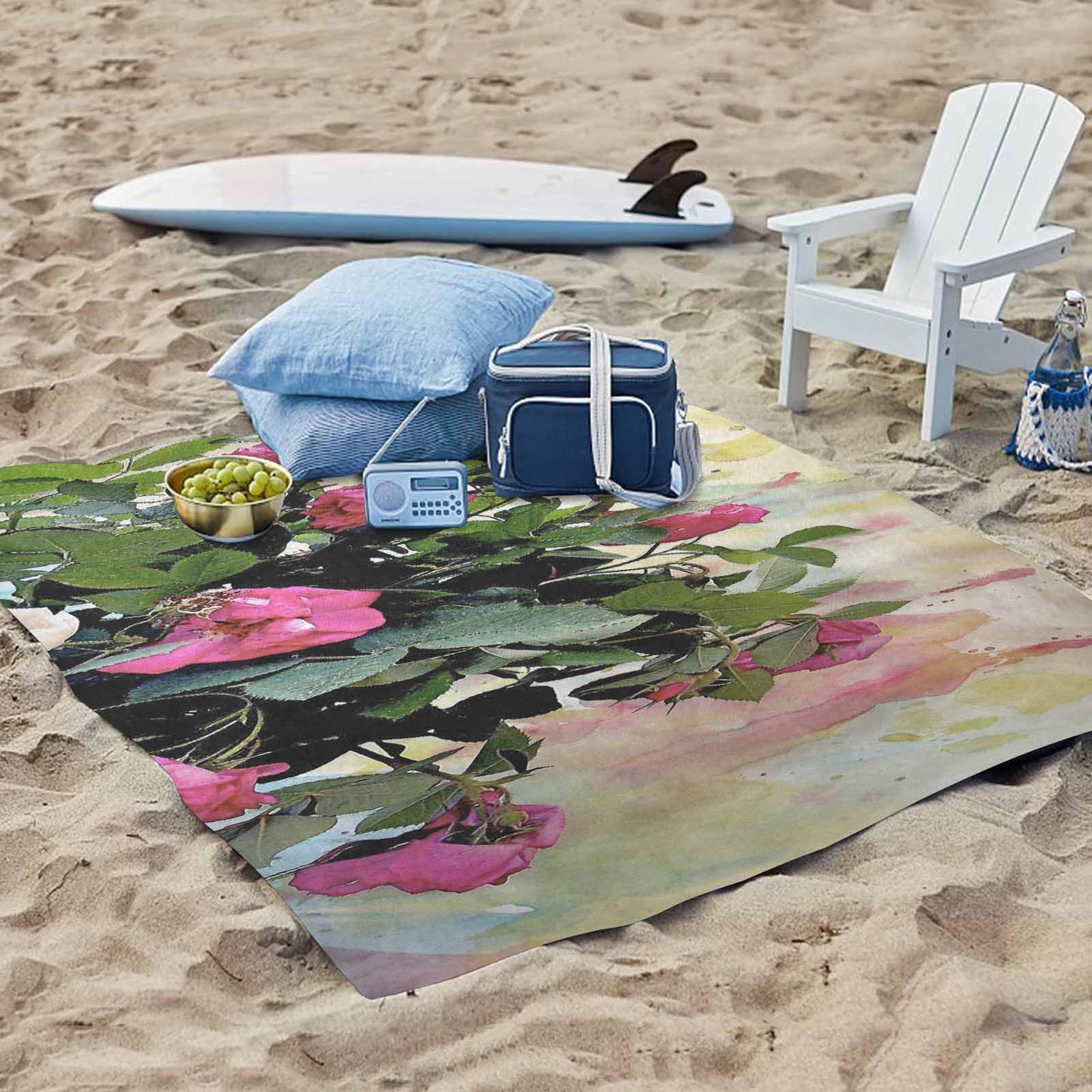 Vintage Floral waterproof picnic mat, 61 x 55in, Design 22