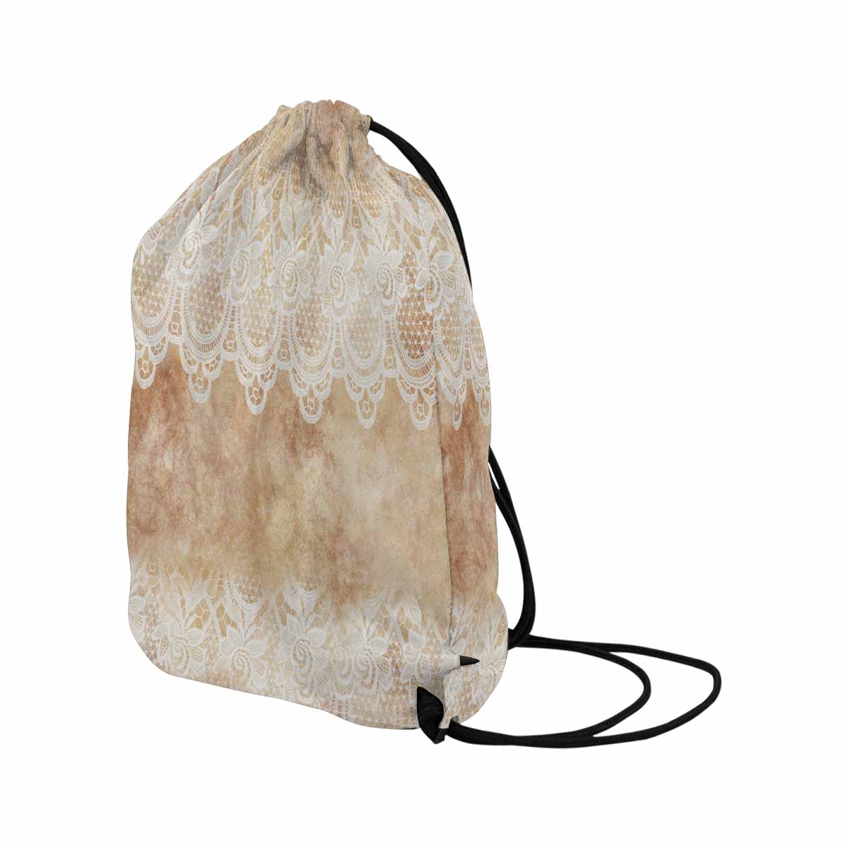 Victorian lace DRAWSTRING BAG, LARGE, design 30