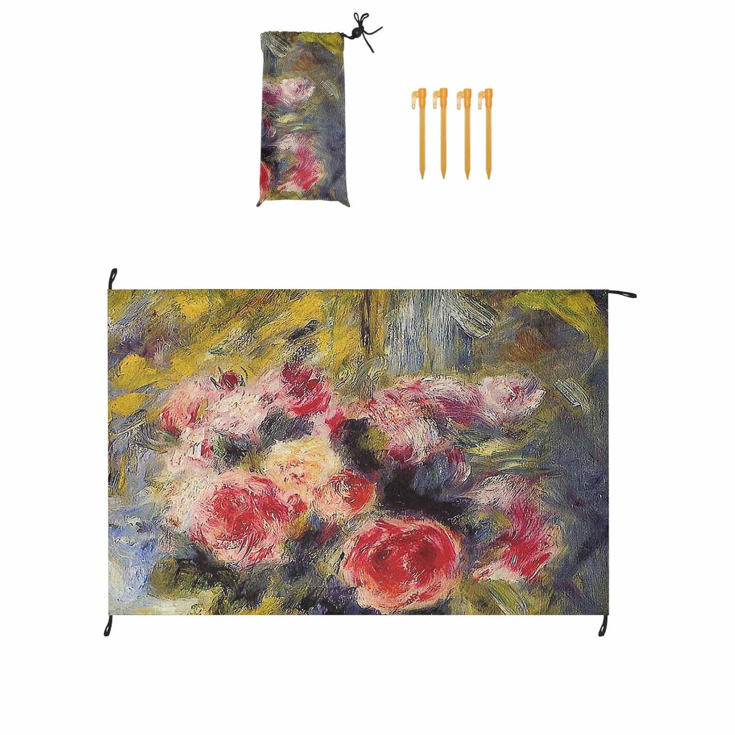 Vintage Floral waterproof picnic mat, 81 x 55in, Design 26