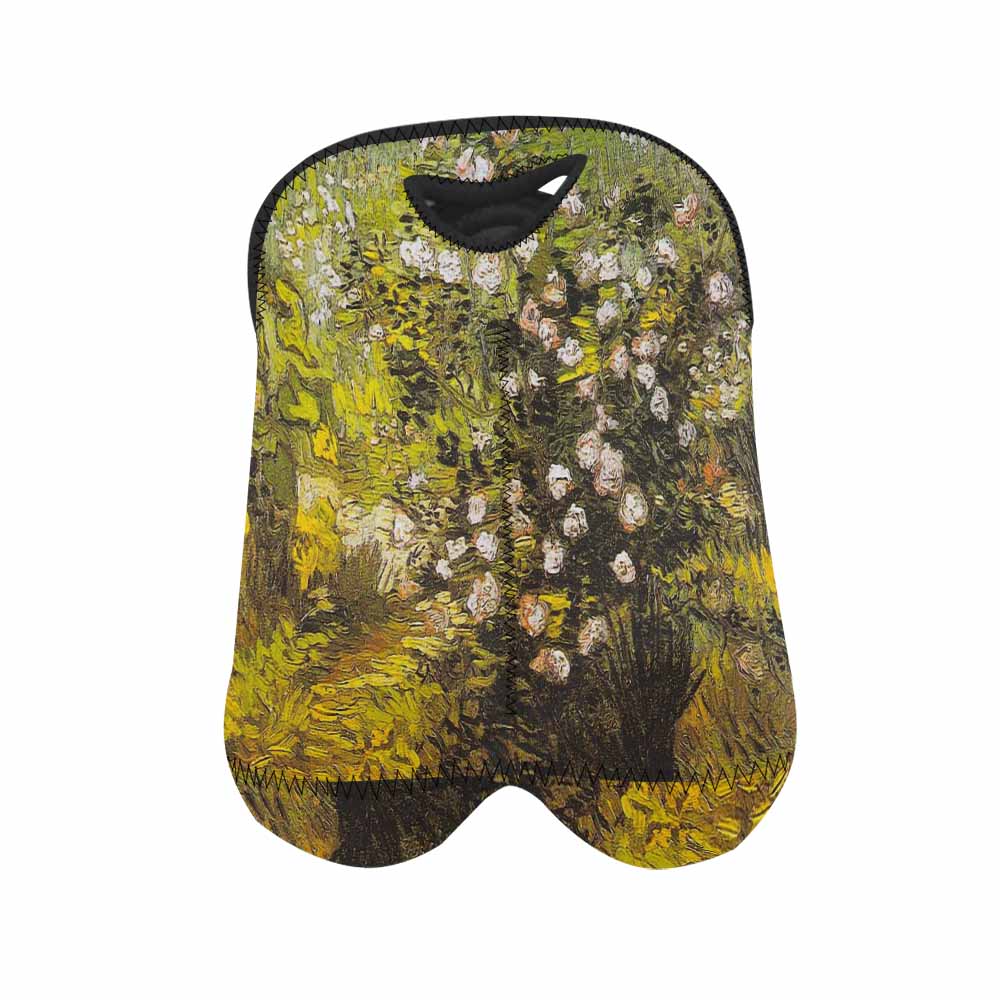 Vintage floral 2 bottle wine bag, Design 05