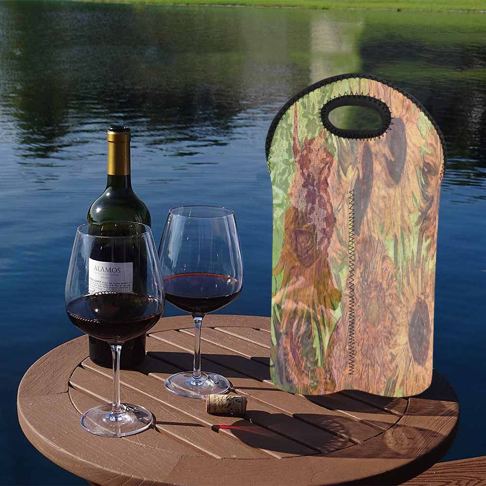 Vintage floral 2 bottle wine bag, Design 48xx