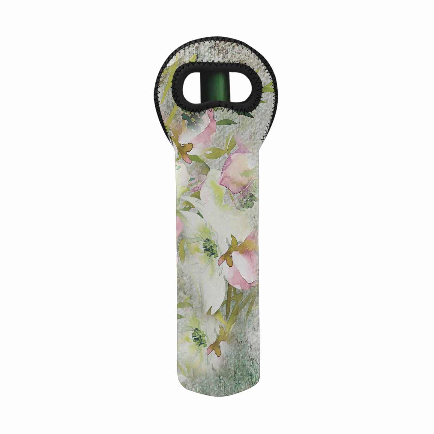 Vintage floral 1 bottle wine bag, Design 03