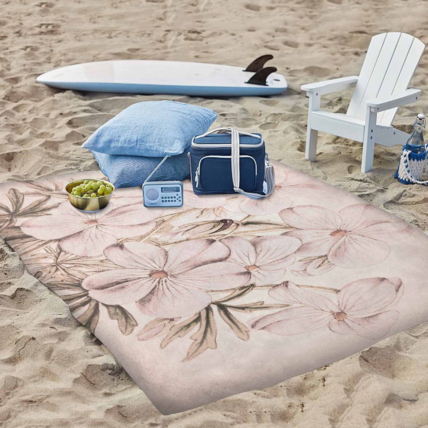 Vintage Floral waterproof picnic mat, 69 x 55in, Design 13x