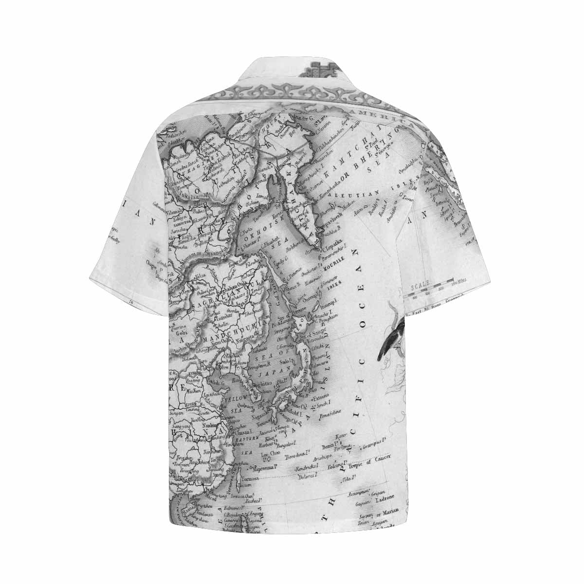 Antique Map design Hawaiian mens shirt, Design 35