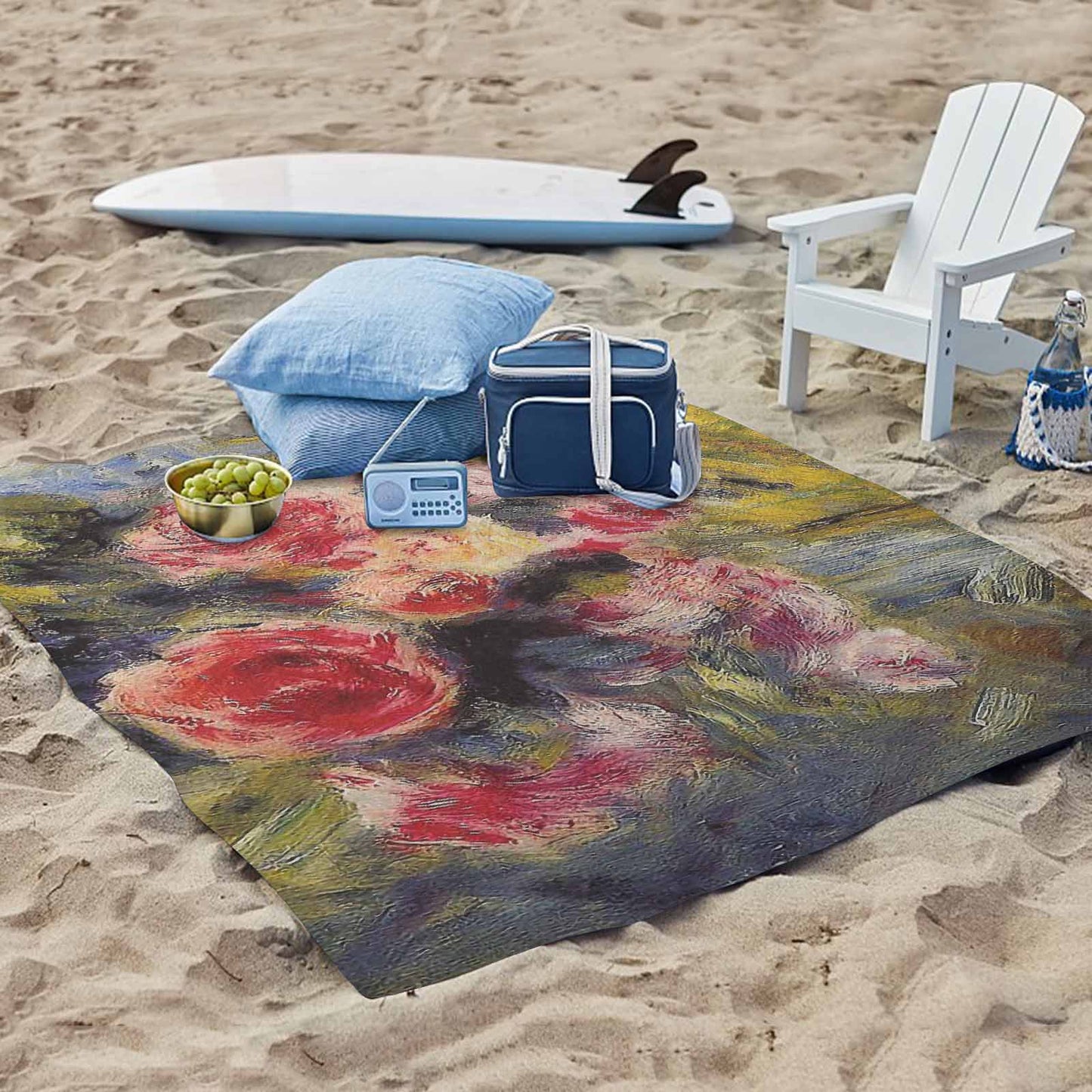 Vintage Floral waterproof picnic mat, 61 x 55in, Design 26