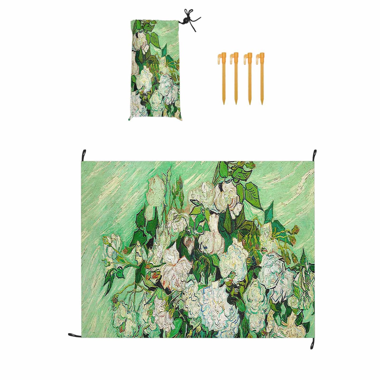 Vintage Floral waterproof picnic mat, 69 x 55in, Design 45