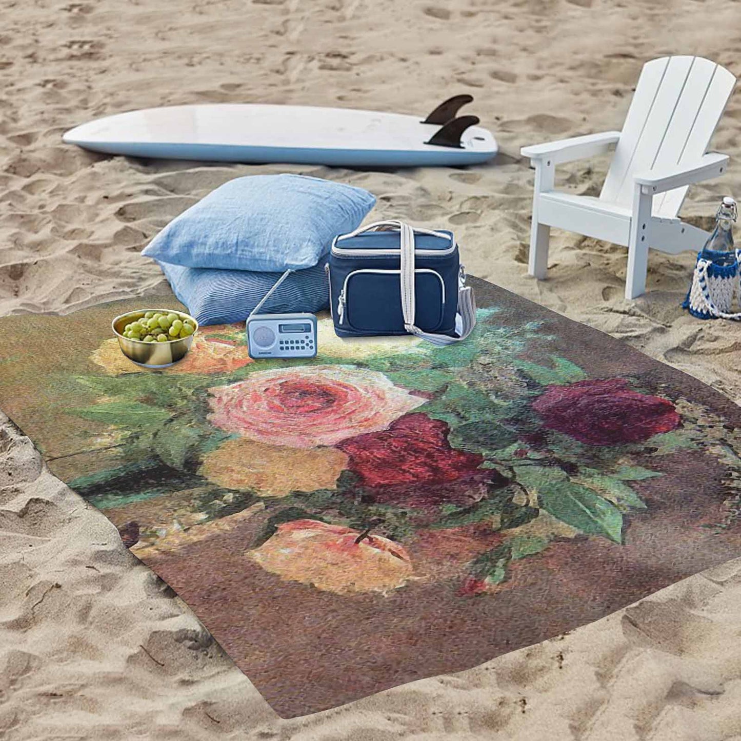 Vintage Floral waterproof picnic mat, 69 x 55in, Design 29