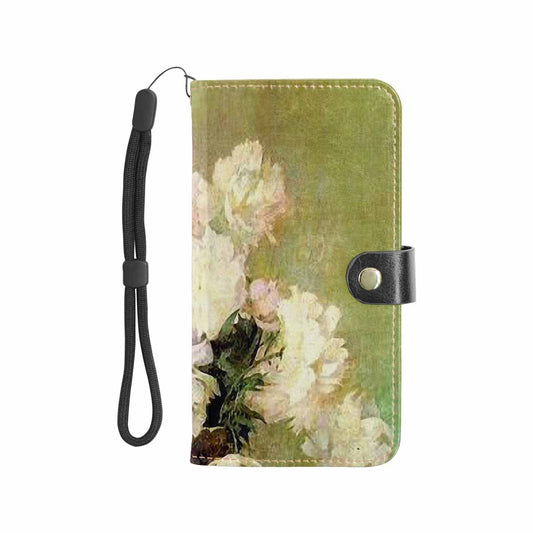 Vintage floral PU leather mobile phone purse, cell phone flip cover, Design 35