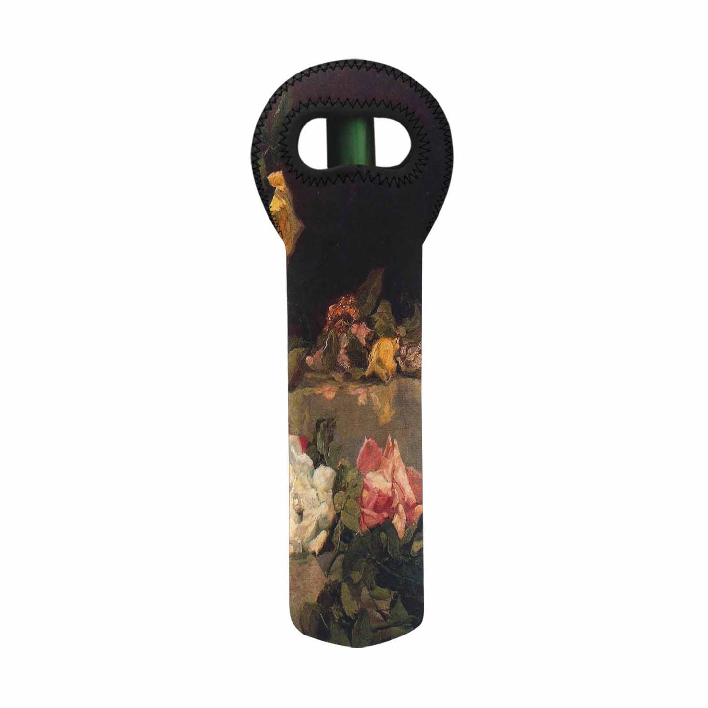 Vintage floral 1 bottle wine bag, Design 37