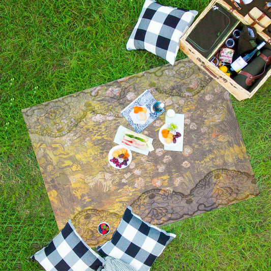 Vintage Floral waterproof picnic mat, 69 x 55in, Design 05x