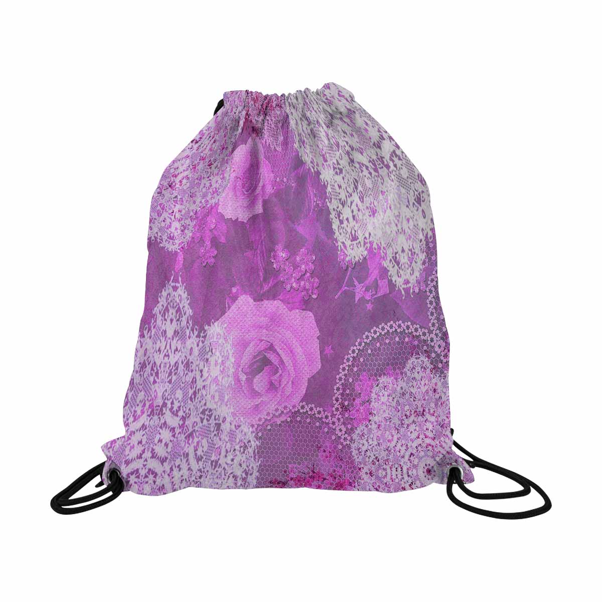 Victorian lace DRAWSTRING BAG, LARGE, design 03