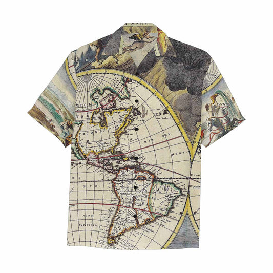 Antique Map design Hawaiian mens shirt, Design 19