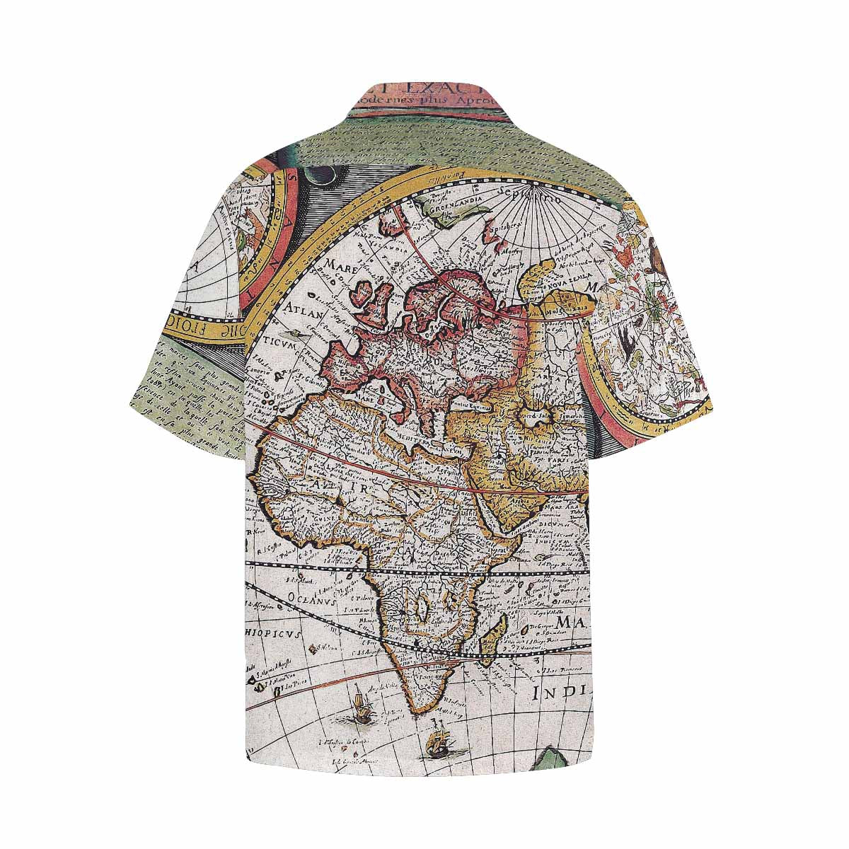 Antique Map design Hawaiian mens shirt, Design 31