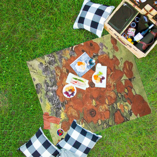 Vintage Floral waterproof picnic mat, 61 x 55in, Design 56