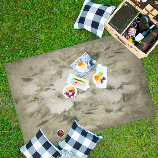 Vintage Floral waterproof picnic mat, 81 x 55in, Design 03x