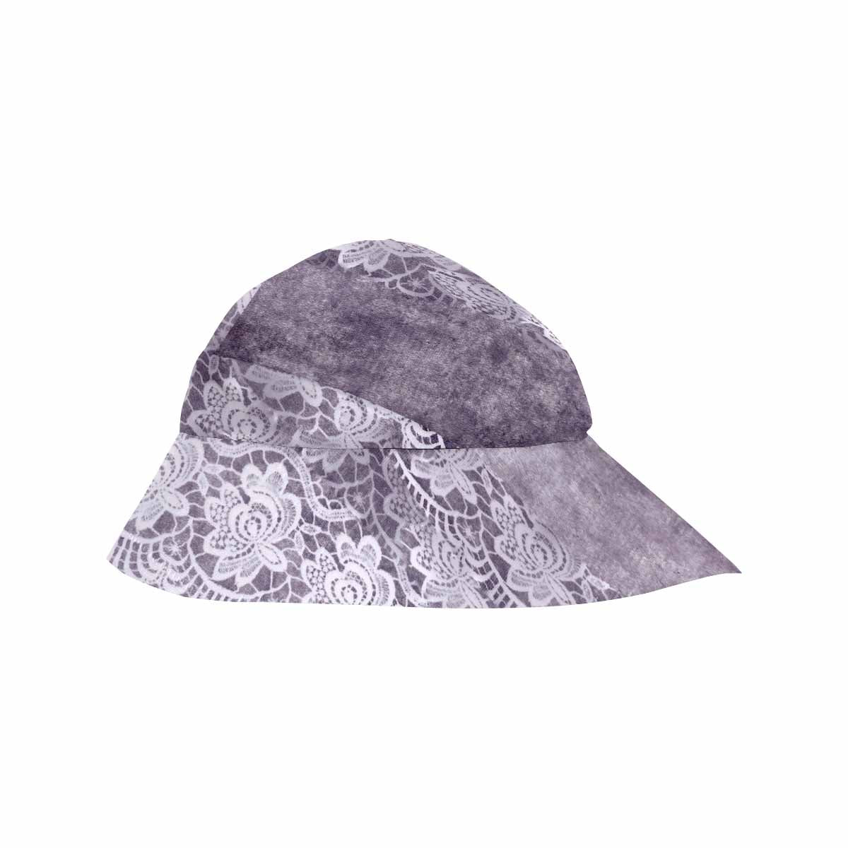 Victorian lace print, wide brim sunvisor Hat, outdoors hat, design 39