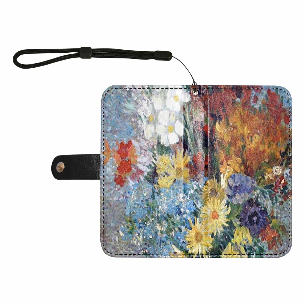 Vintage floral PU leather mobile phone purse, cell phone flip cover, Design 41