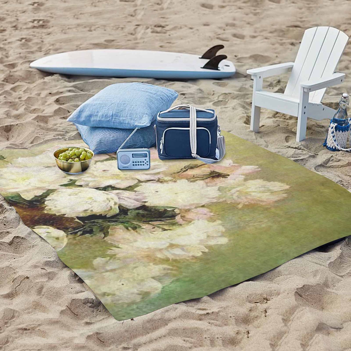 Vintage Floral waterproof picnic mat, 61 x 55in, Design 35