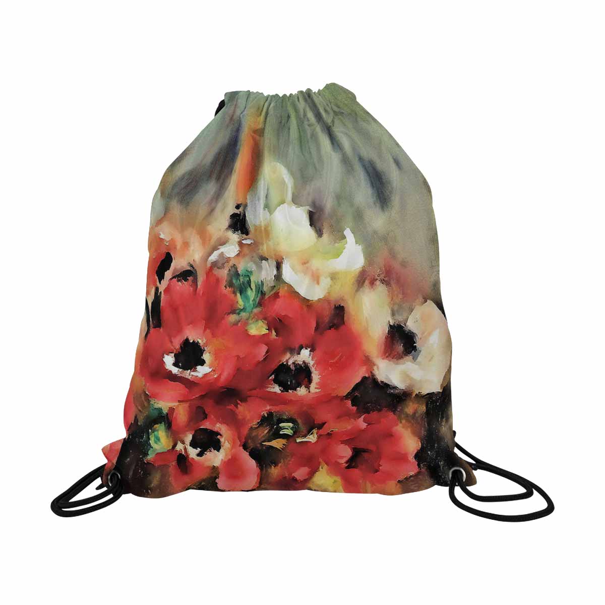 Vintage Floral print, DRAWSTRING BAG, LARGE, Design 14