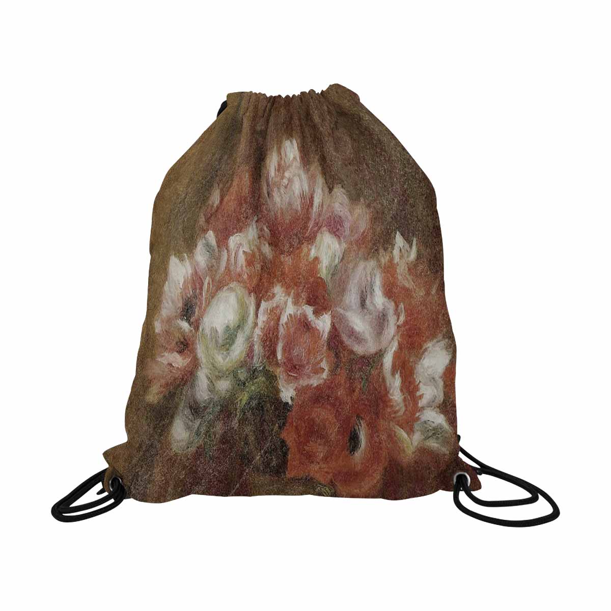 Vintage Floral print, DRAWSTRING BAG, LARGE, Design 15