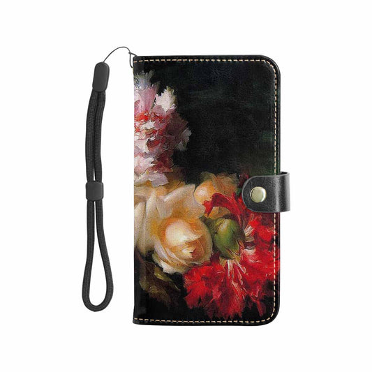 Vintage floral PU leather mobile phone purse, cell phone flip cover, Design 30