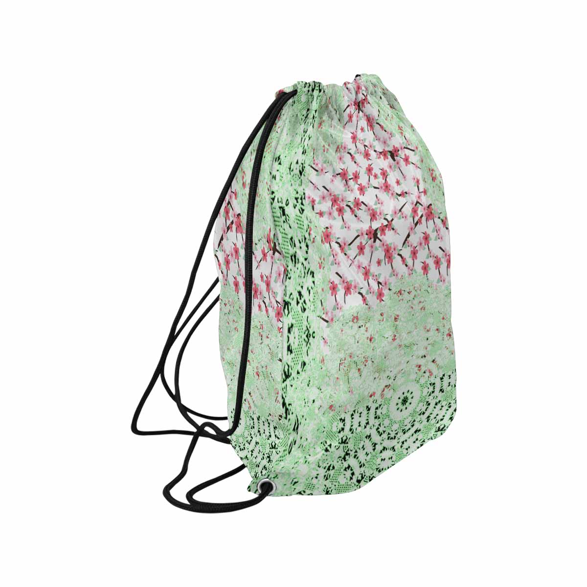 Victorian lace DRAWSTRING BAG, LARGE, design 10